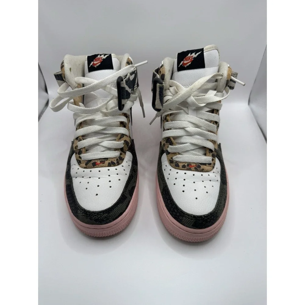 Nike Air Force 1 Women's Size 7.5 Mid Tunnel Walk Animal Instinct  Sneakers Shoe - Picture 4 of 10